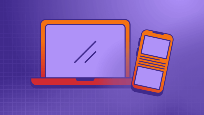 Illustration of a laptop and a mobile phone