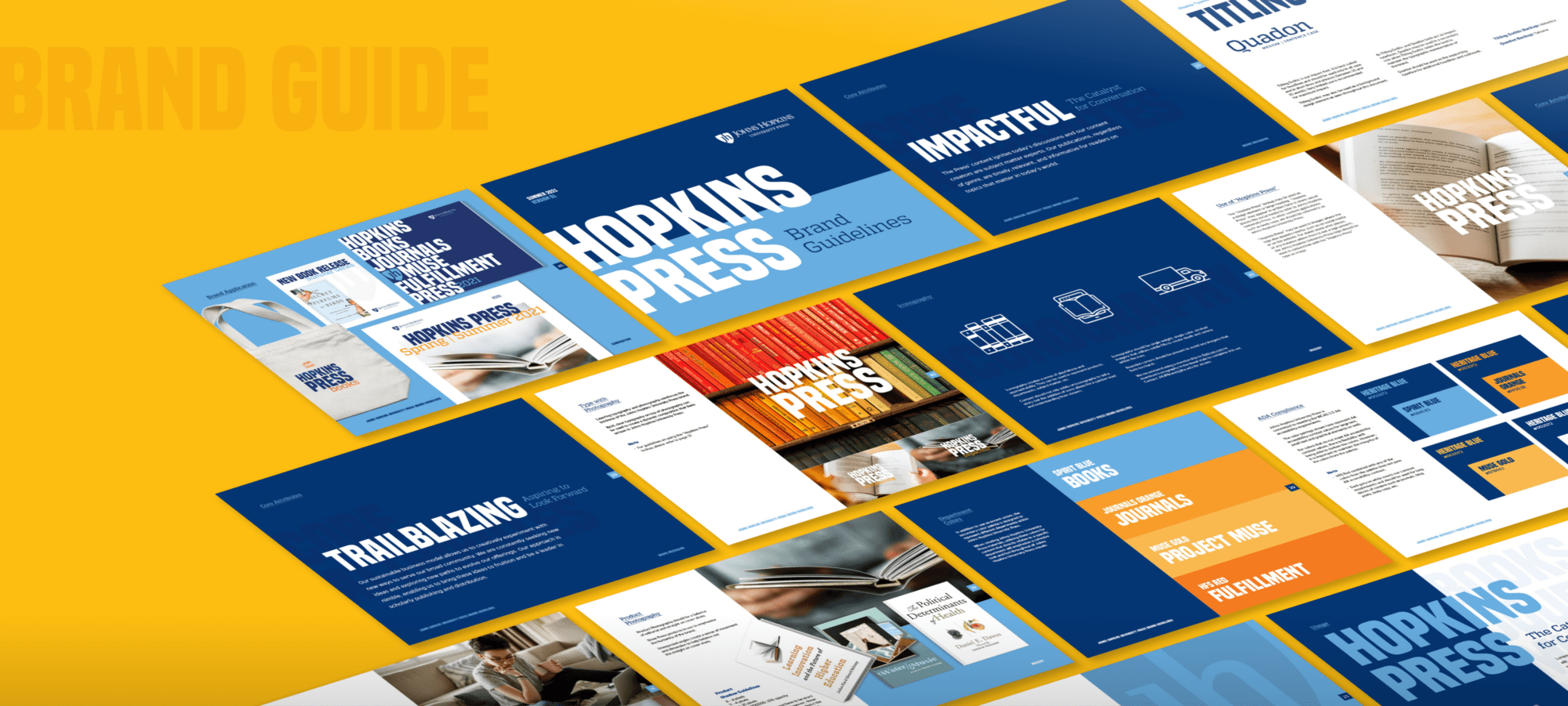 John Hopkins University Press brand guideline imagery