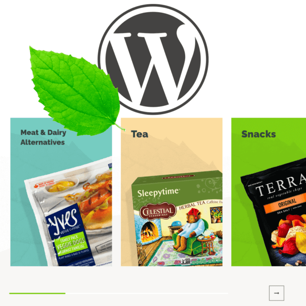 detail of a slider used on the Hain website along with the WordPress logo