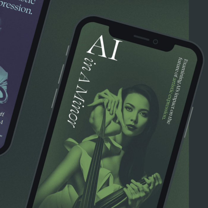 AI in A Minor poster on an iphone