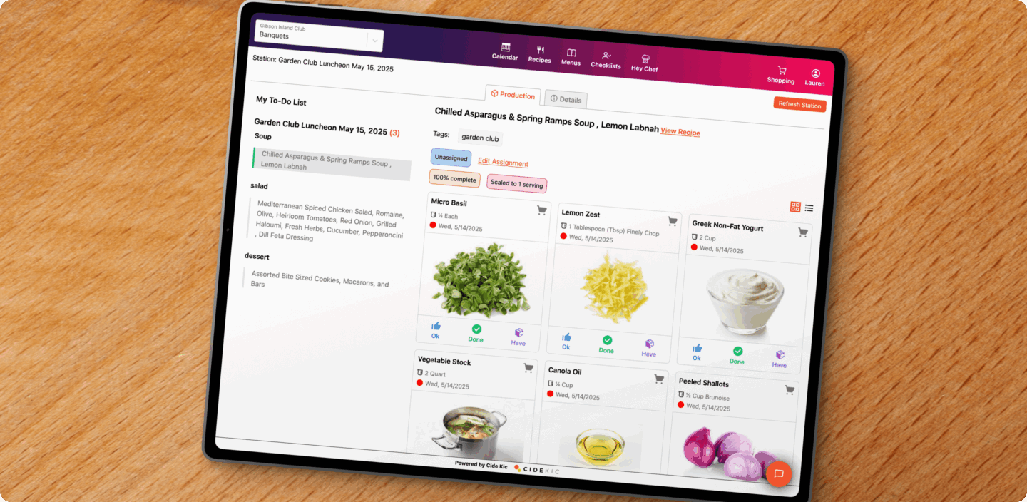 Image of the Cide Kic platform displayed on a tablet showing the To Do list screen