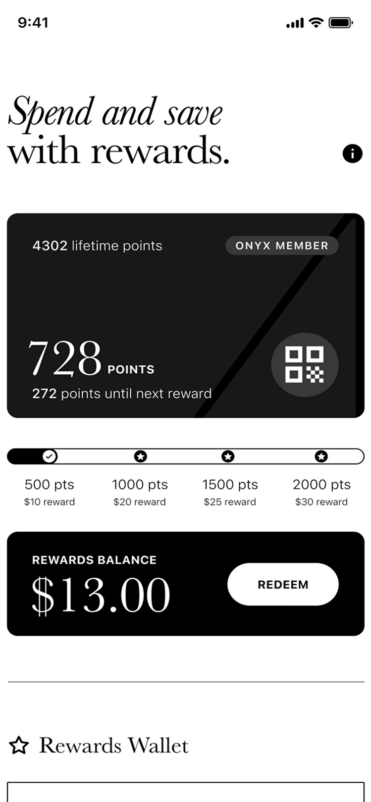 Rewards screen on the Atlas Mobile app